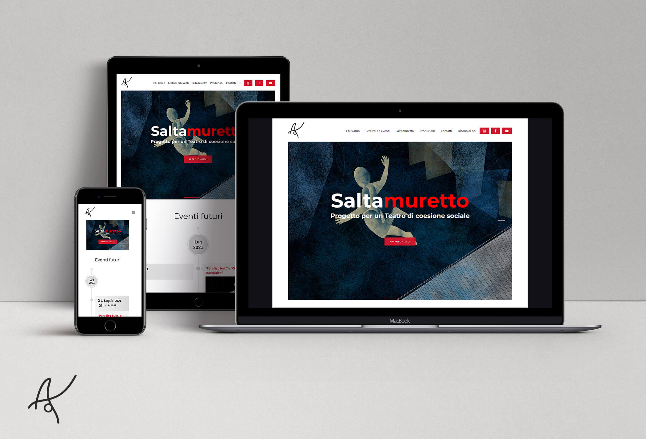 Sito web Albanoarte visualizzato su vari dispositivi