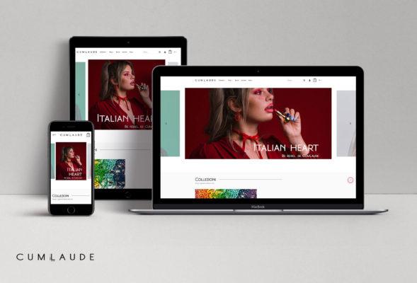 Store ufficiale CumLaude gioielli visualizzato su vari dispositivi