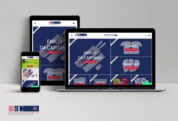 Sito web Fasce Da Capitano per la vendita di fasce da calcio personalizzabili online