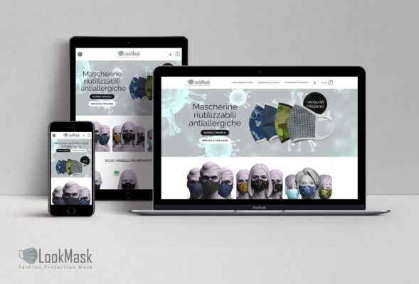 Sito web LookMask visualizzato su vari dispositivi